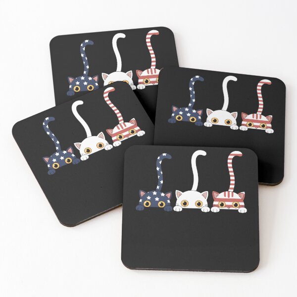 Item preview, Cat 4th of July American Flag Red White Blue designed and sold by TrinaEspinoza.