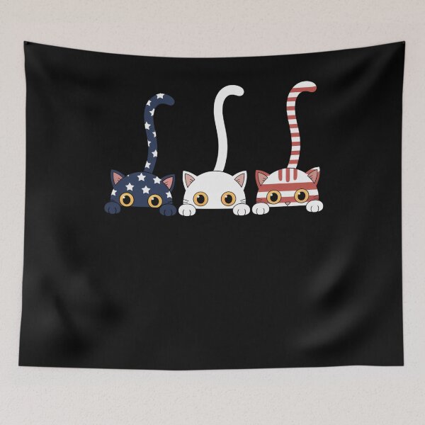 Item preview, Cat 4th of July American Flag Red White Blue designed and sold by TrinaEspinoza.