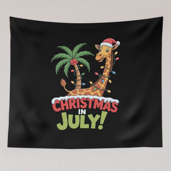 Item preview, Christmas in July Santa Giraffe Palm Tree Xmas designed and sold by TrinaEspinoza.