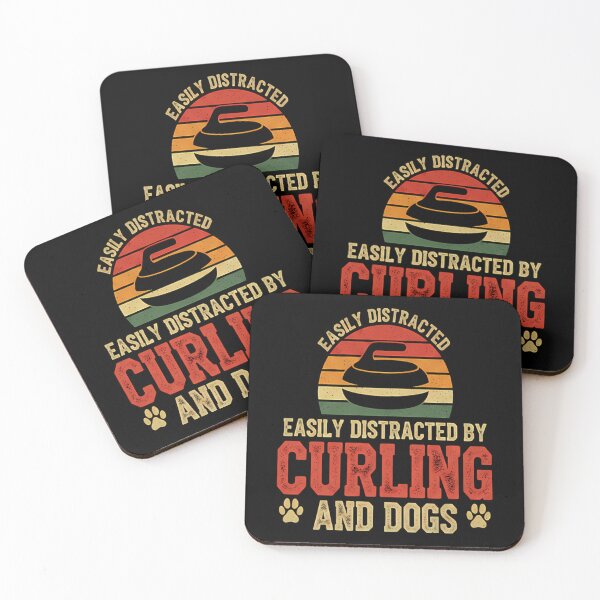 Item preview, Easily distracted by Curling Gift and Dogs Lover Curling designed and sold by JonathonGer.