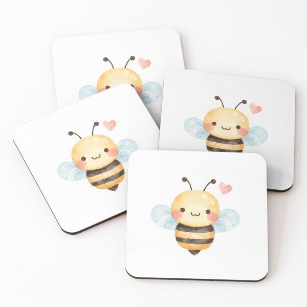 Item preview, Little pink heart bee designed and sold by MlleLAbeille.