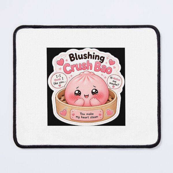Item preview, Blushing Crush Bao Cute Sticker designed and sold by MoodPopz Studio.