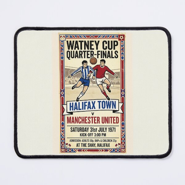 Item preview, Vintage Style 1971 Watney Cup Halifax v Manchester United Commemorative Art designed and sold by ArtworkNorth.