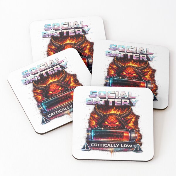 Item preview, Social Battery Critically Low Demon designed and sold by neonvael.