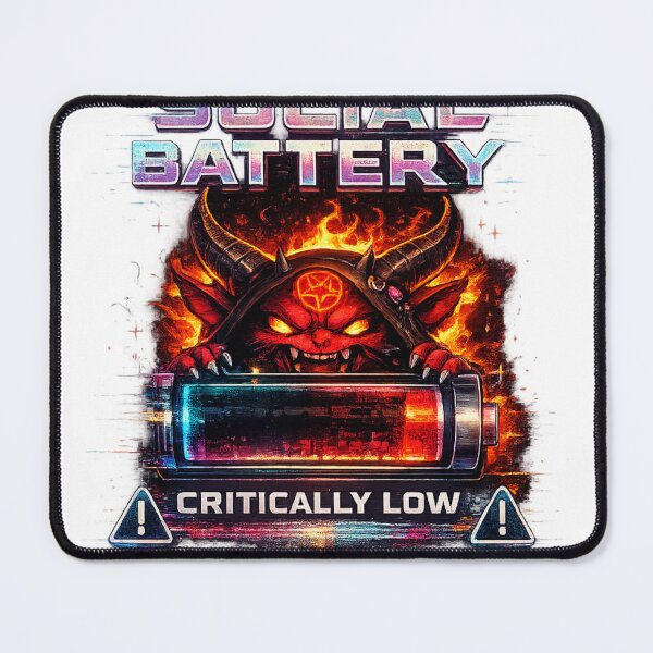 Item preview, Social Battery Critically Low Demon designed and sold by neonvael.