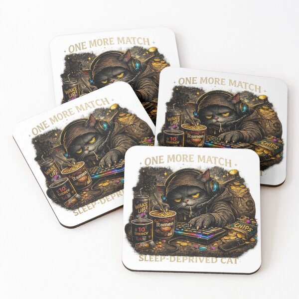 Item preview, One More Match Sleep Deprived Cat designed and sold by neonvael.