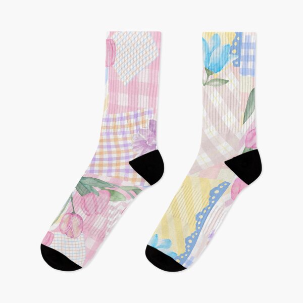 Item preview, Pastel Patchwork — Watercolor Floral Print designed and sold by Bottled Sunshine Studio.
