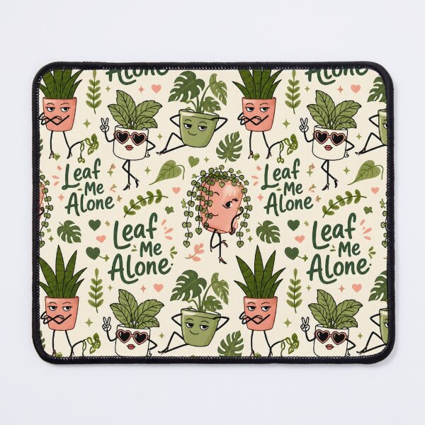 Item preview, Leaf Me Alone Grumpy Plant Pattern designed and sold by StickyGuys.