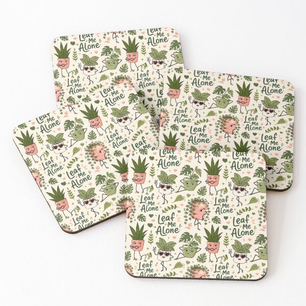 Item preview, Leaf Me Alone Grumpy Plant Pattern designed and sold by StickyGuys.