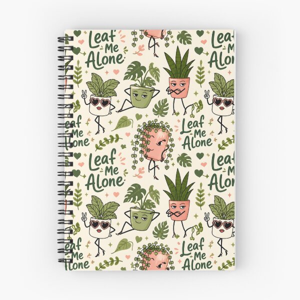 Item preview, Leaf Me Alone Grumpy Plant Pattern designed and sold by StickyGuys.