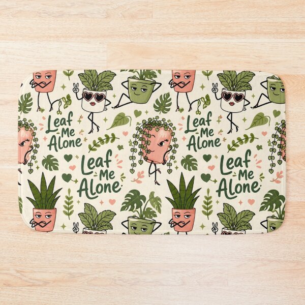 Item preview, Leaf Me Alone Grumpy Plant Pattern designed and sold by StickyGuys.
