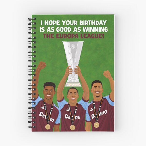 Item preview, Aston Villa Europa League Birthday Card designed and sold by The Home Of Pink Peach.