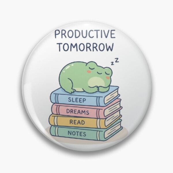 Item preview, Productive Tomorrow Cute Frog Study Aesthetic Design designed and sold by TheCosyCarriage.