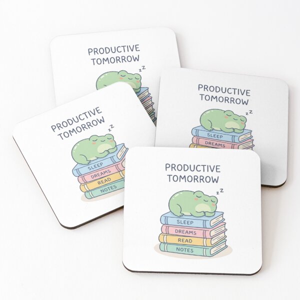 Item preview, Productive Tomorrow Cute Frog Study Aesthetic Design designed and sold by TheCosyCarriage.