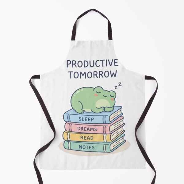 Item preview, Productive Tomorrow Cute Frog Study Aesthetic Design designed and sold by TheCosyCarriage.