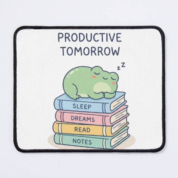 Item preview, Productive Tomorrow Cute Frog Study Aesthetic Design designed and sold by TheCosyCarriage.