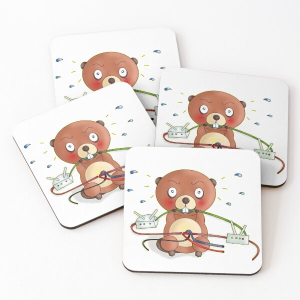 Item preview, Why Is The Internet Down Unhinged Beaver Biting Cables designed and sold by BalRaju-Doodles.