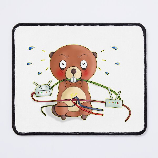 Item preview, Why Is The Internet Down Unhinged Beaver Biting Cables designed and sold by BalRaju-Doodles.