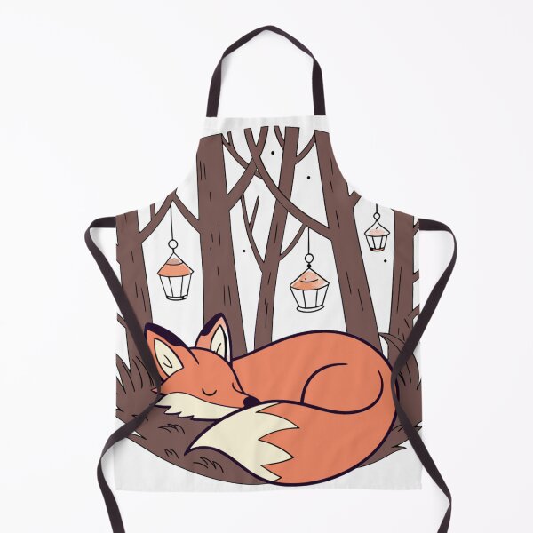 Item preview, fox sleeping in forest library surrounded by glowing lanterns designed and sold by Senglaopattern.