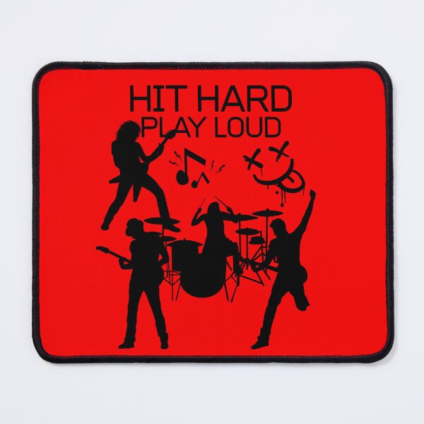 Item preview, Hit hard. Play loud. Funny gifts for drummers and music lovers designed and sold by gomood.