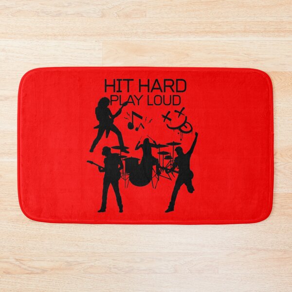 Item preview, Hit hard. Play loud. Funny gifts for drummers and music lovers designed and sold by gomood.