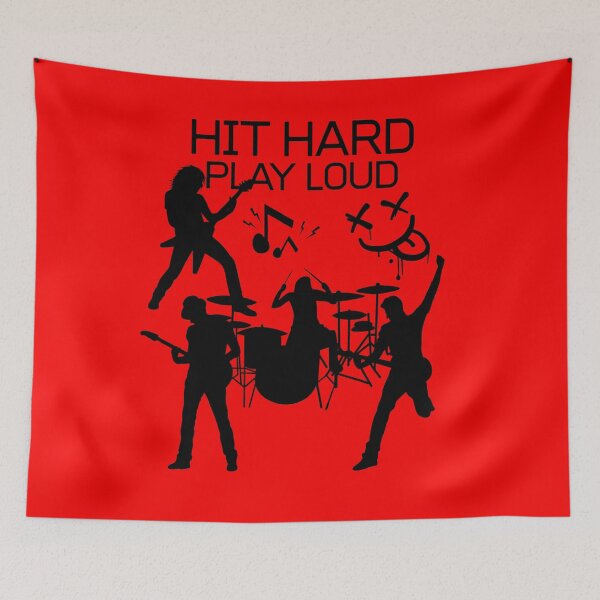 Item preview, Hit hard. Play loud. Funny gifts for drummers and music lovers designed and sold by gomood.