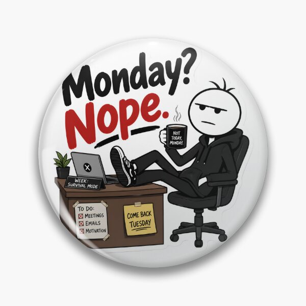 Item preview, Monday? Nope Stickman Humor designed and sold by StickyGuys.