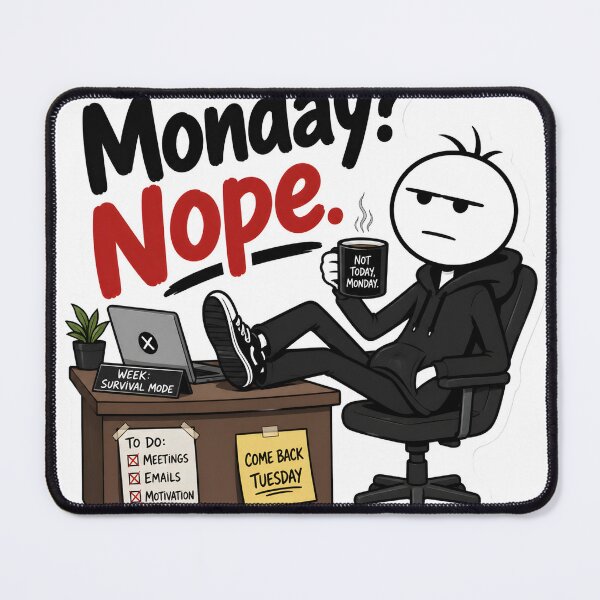 Item preview, Monday? Nope Stickman Humor designed and sold by StickyGuys.