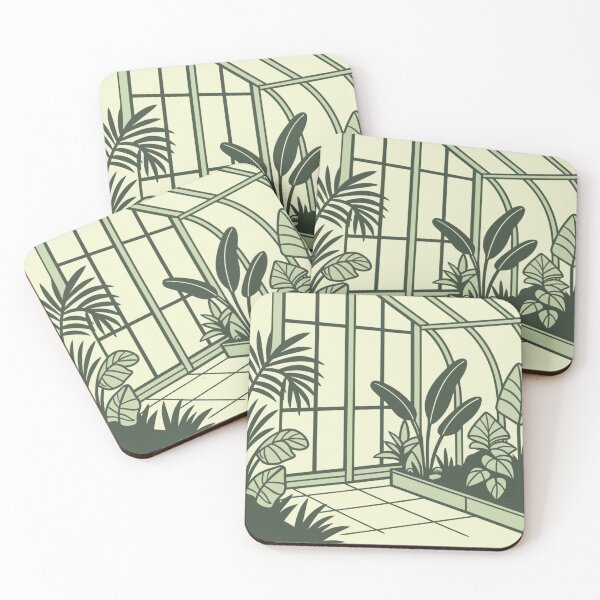 Item preview, peaceful greenhouse room filled with plants and sunlight designed and sold by Senglaopattern.