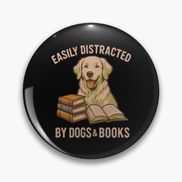 Item preview, Easily Distracted By Dogs And Books Funny Golden Retriever designed and sold by JonathonGer.