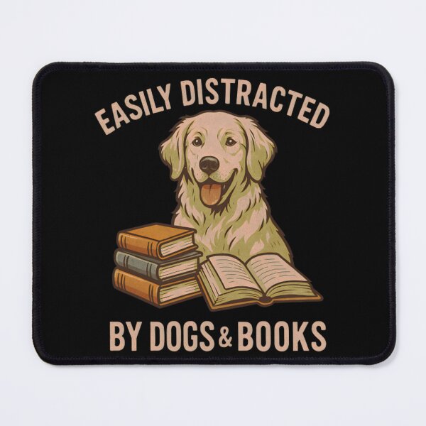 Item preview, Easily Distracted By Dogs And Books Funny Golden Retriever designed and sold by JonathonGer.