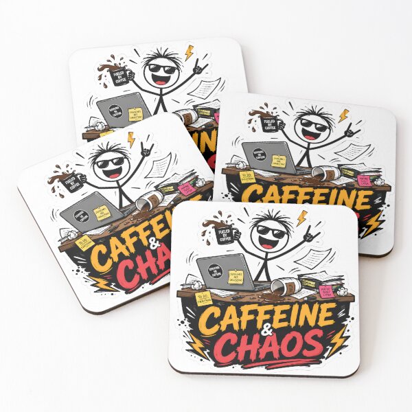 Item preview, Caffeine & Chaos Coffee Stickman designed and sold by StickyGuys.