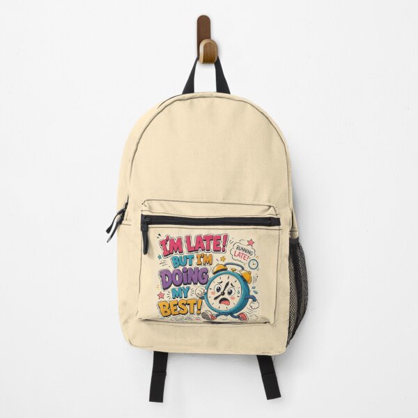 Item preview, I’m Late But I’m Doing My Best | Funny Motivational Clock Cartoon designed and sold by irfanshikh.