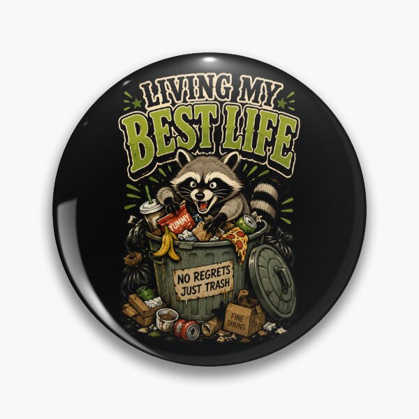Item preview, Living My Best Life Funny Trash Raccoon  designed and sold by Mr Lee.