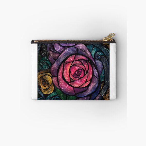 Item preview, Neon Stained Glass Rose - Colourful Floral Art Print designed and sold by Shirl's .