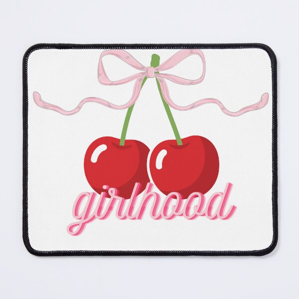 Item preview, girlhood girly quote coquette cozy cherries pink bow designed and sold by pasteldreams26.