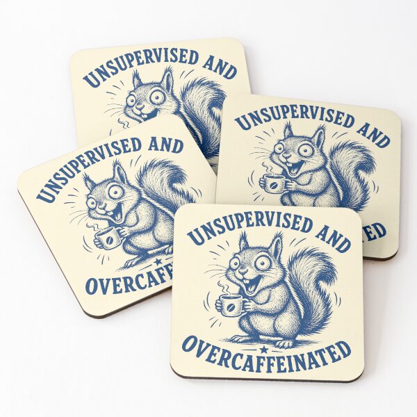 Item preview, Unsupervised And Overcaffeinated Funny Squirrel Meme designed and sold by 89shirts.