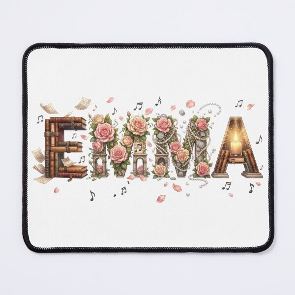 Item preview, Emma Name Art Collage – Vintage Flowers & Books – Elegant Gift designed and sold by Gianni Capone Italian Design.