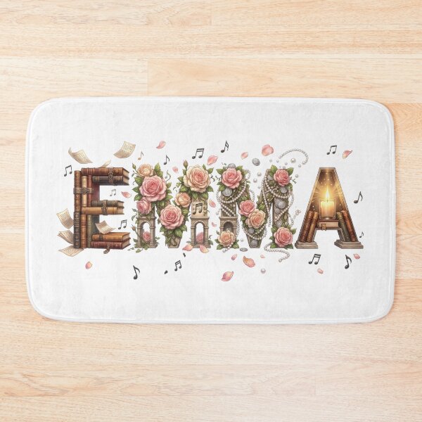Item preview, Emma Name Art Collage – Vintage Flowers & Books – Elegant Gift designed and sold by Gianni Capone Italian Design.