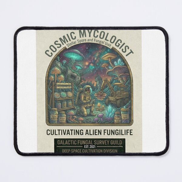 Item preview, Cosmic Mycologist Shirt – Alien Mushroom Hunter Retro Sci-Fi Graphic Tee designed and sold by Baby Adee Collective.