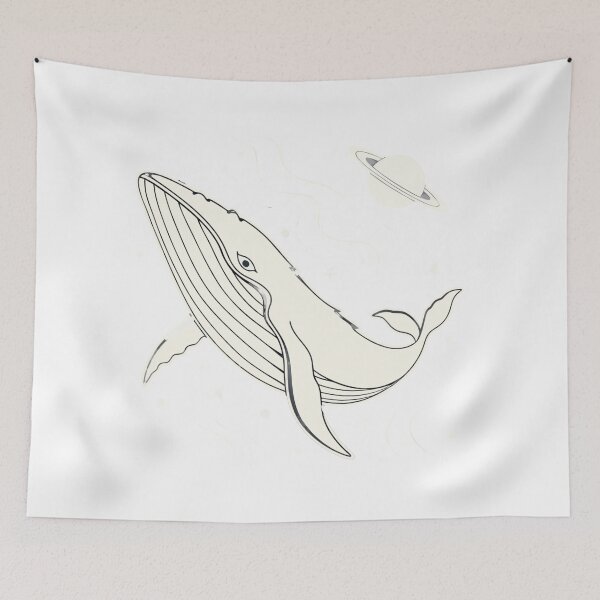 Item preview, spiritual whale floating in starry galaxy sky designed and sold by Senglaopattern.