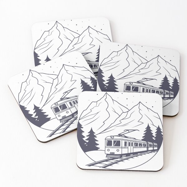 Item preview, cozy train ride through snowy mountains, cinematic atmosphere designed and sold by Senglaopattern.