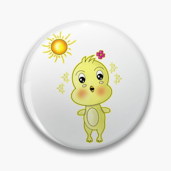 Item preview, Cute Sunny Kawaii Chick With Flower And Sparkles designed and sold by BalRaju-Doodles.