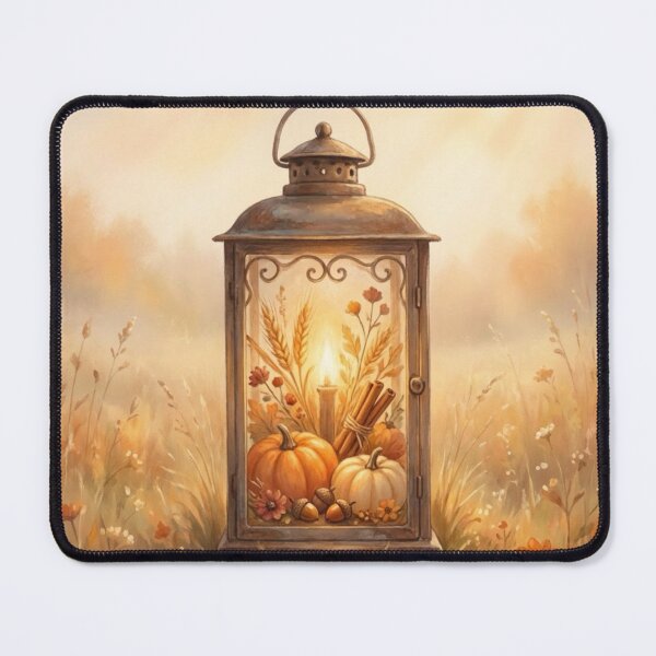 Item preview, Watercolor Autumn Golden Harvest Lantern in Misty Meadow designed and sold by FunFitLife Studio.
