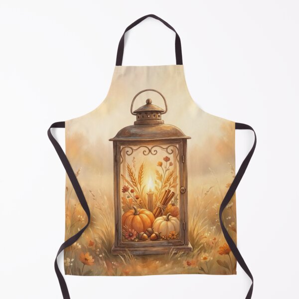 Item preview, Watercolor Autumn Golden Harvest Lantern in Misty Meadow designed and sold by FunFitLife Studio.