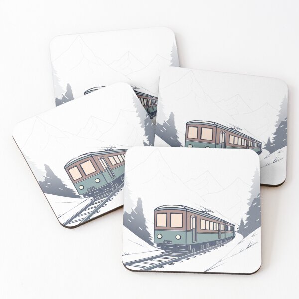 Item preview, cozy train ride through snowy mountains, cinematic atmosphere designed and sold by Senglaopattern.