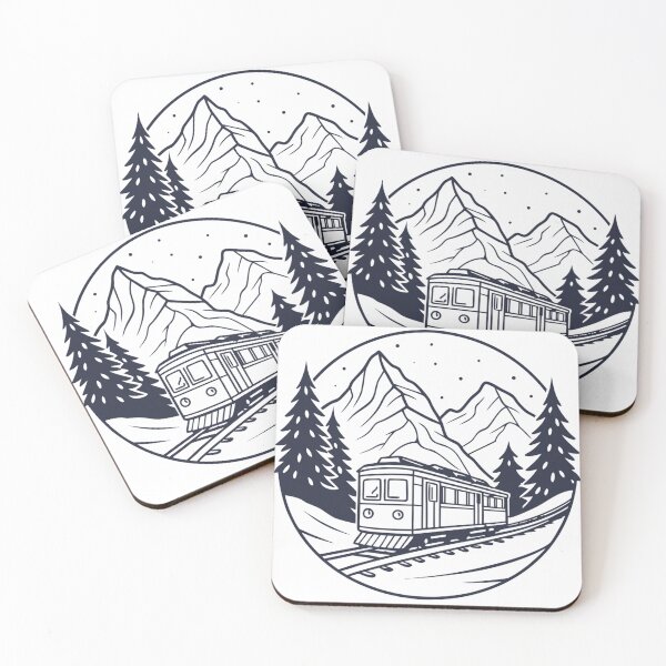 Item preview, cozy train ride through snowy mountains, cinematic atmosphere designed and sold by Senglaopattern.