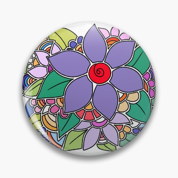 Item preview, Whimsical Purple Flower Garden - Abstract Hand Drawn Art designed and sold by ubborn.