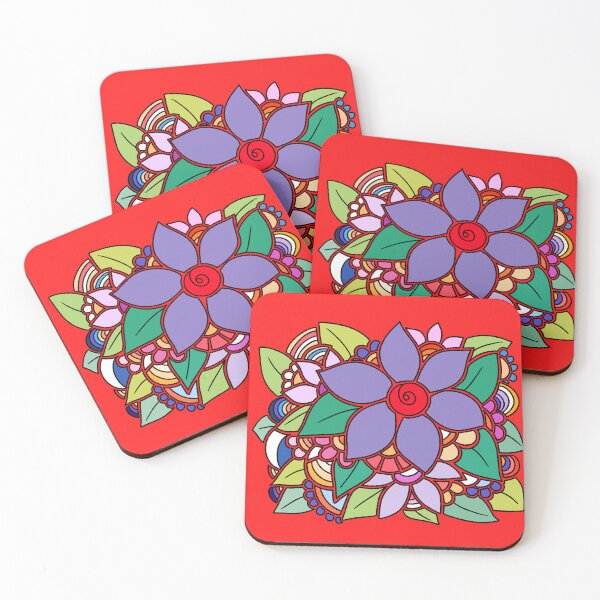 Item preview, Whimsical Purple Flower Garden - Abstract Hand Drawn Art designed and sold by ubborn.