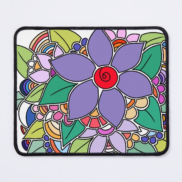 Item preview, Whimsical Purple Flower Garden - Abstract Hand Drawn Art designed and sold by ubborn.